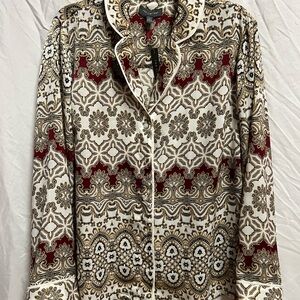 The Limited Casablanca Strp CC25 Button Pajama Blouse xl